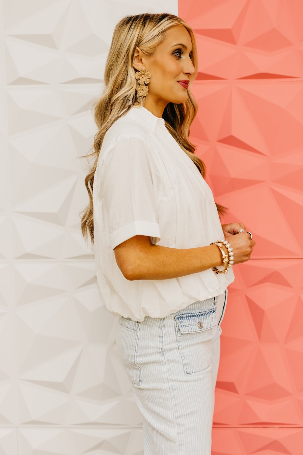The Jaiden Surplice Ruched Shirt