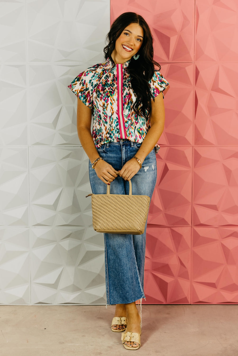 The Aubrey Abstract Print Blouse