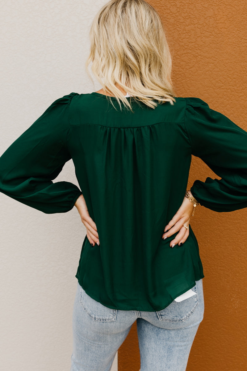 The Kody Button Up Smocked Blouse
