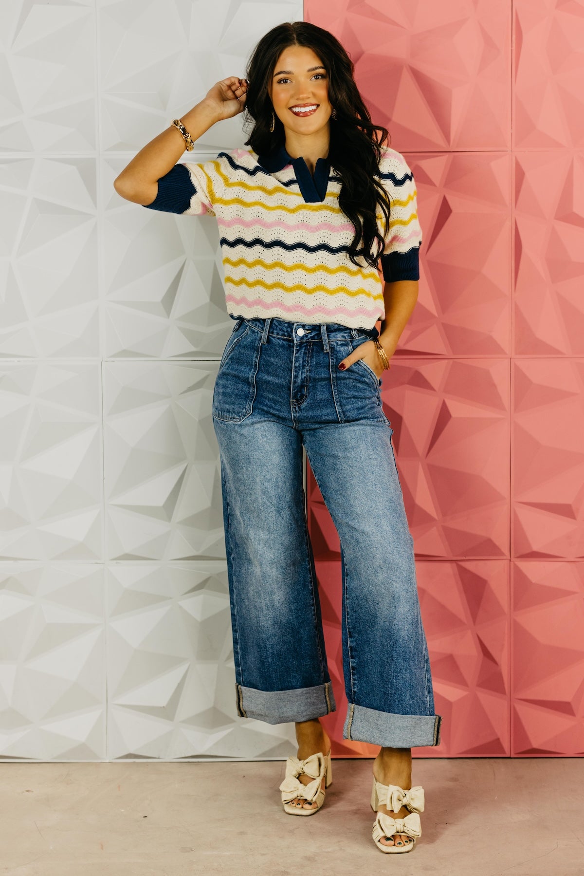 The Anthony Wavy Stripe Sweater Top