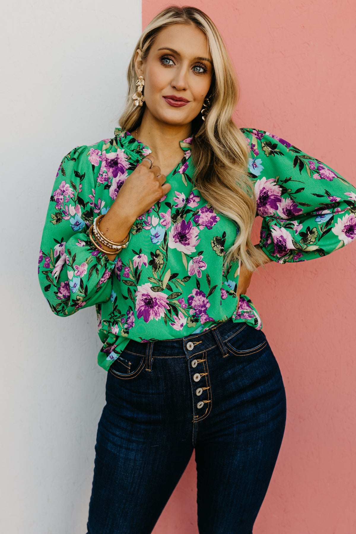 The Alfonso Floral Puff Sleeve Blouse