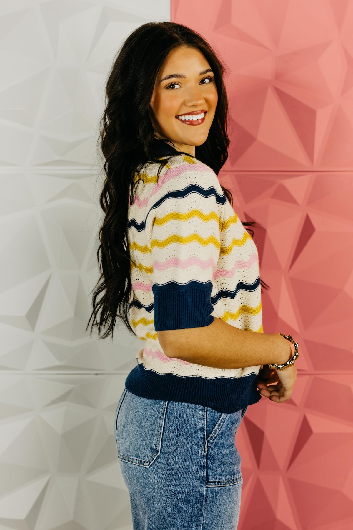 The Anthony Wavy Stripe Sweater Top