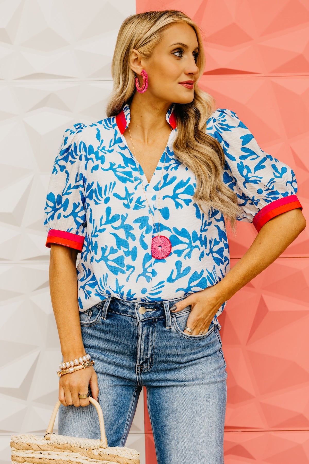 The Ronan Print Contrast Top