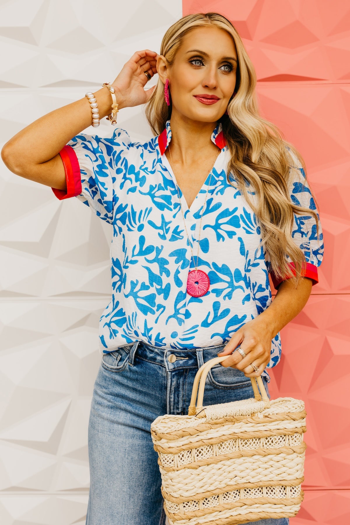 The Ronan Print Contrast Top
