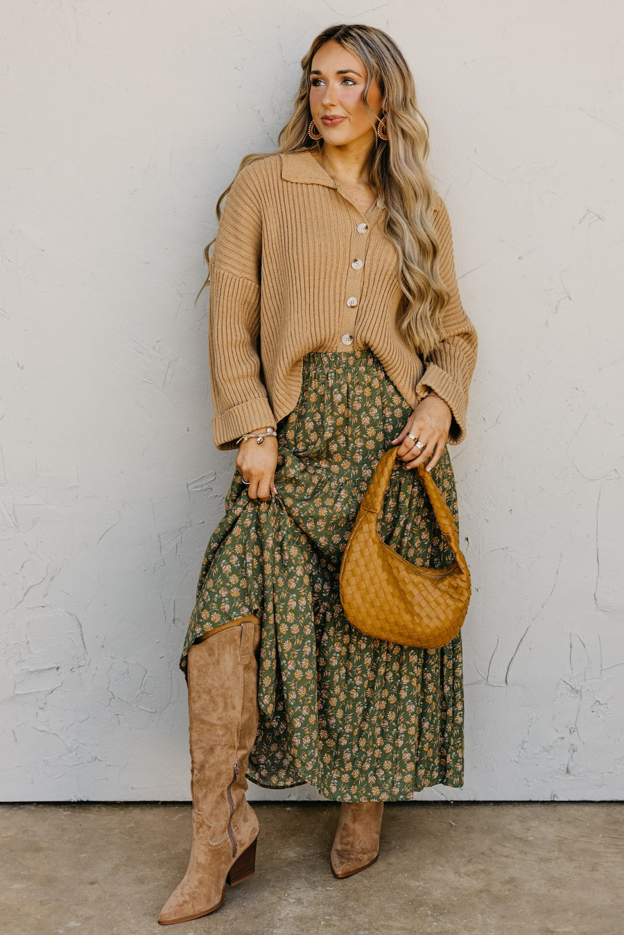 The Desiree Floral Tiered Midi Skirt