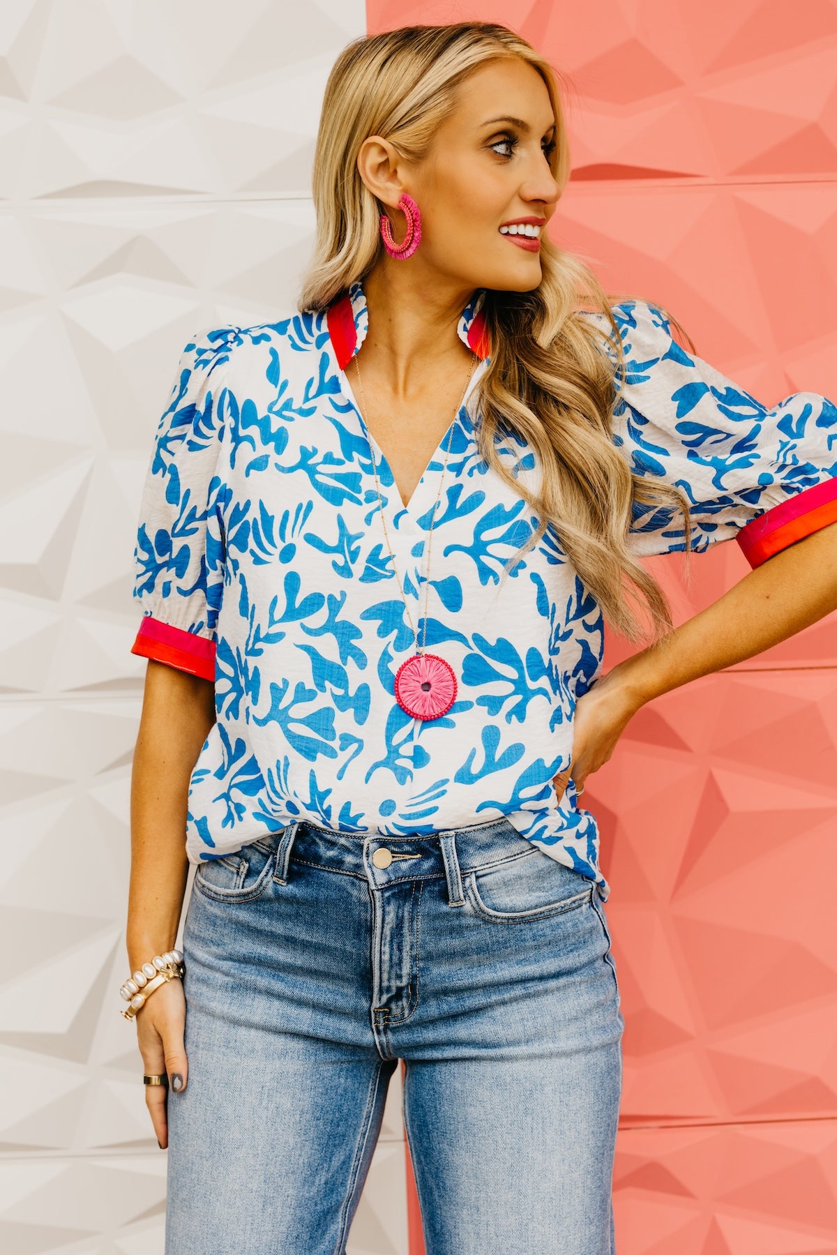 The Ronan Print Contrast Top