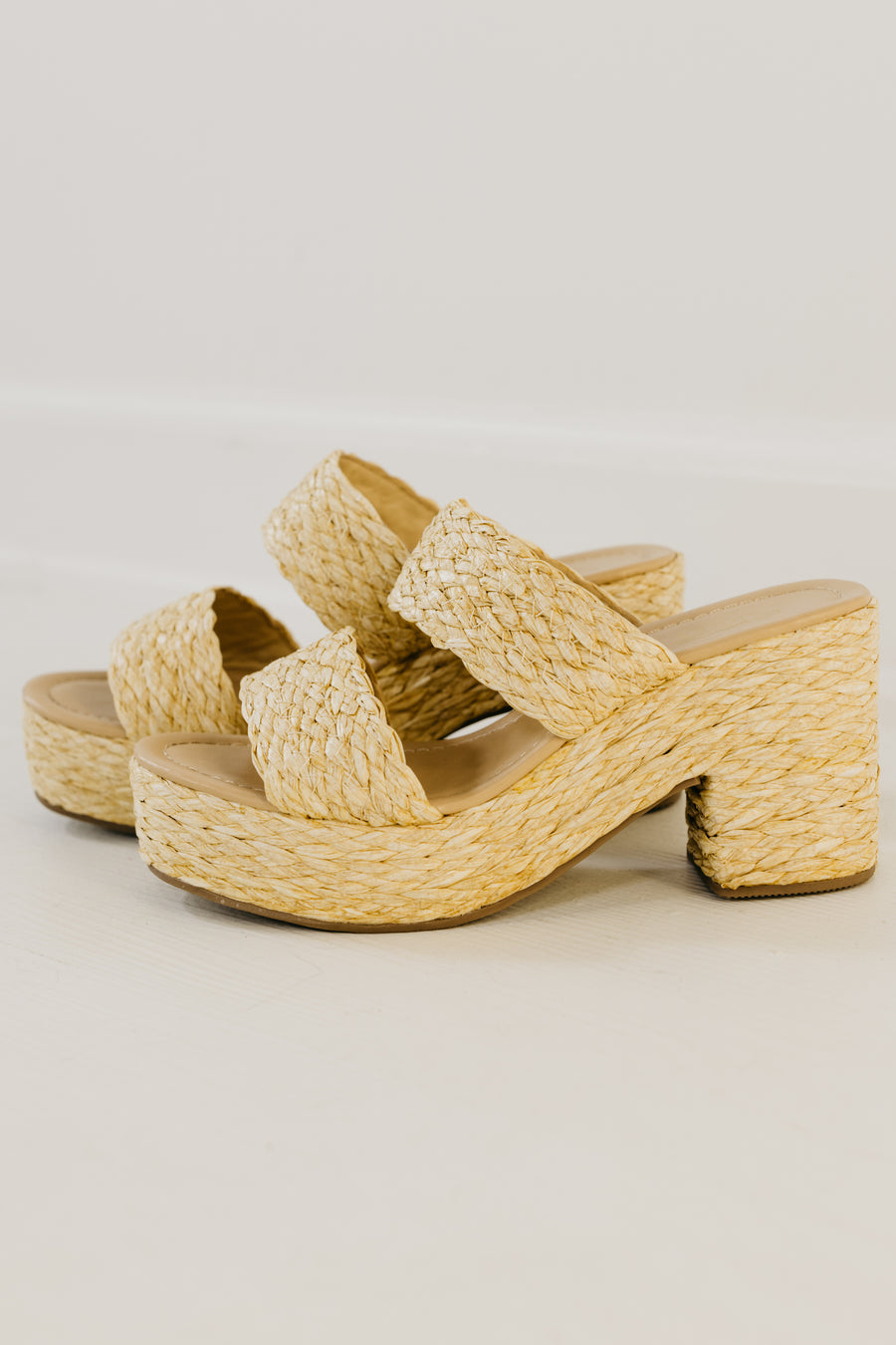 The Botana Rattan Heeled Wedge