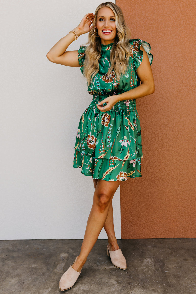 The Amani Floral Smocked Waist Mini Dress