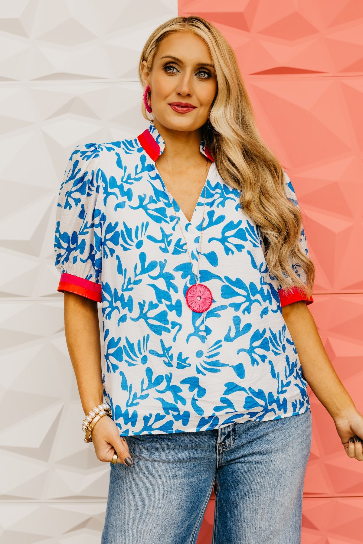 The Ronan Print Contrast Top