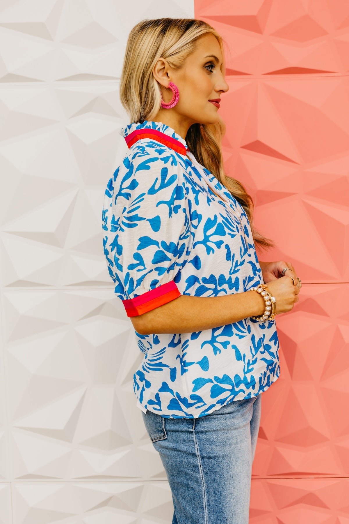 The Ronan Print Contrast Top