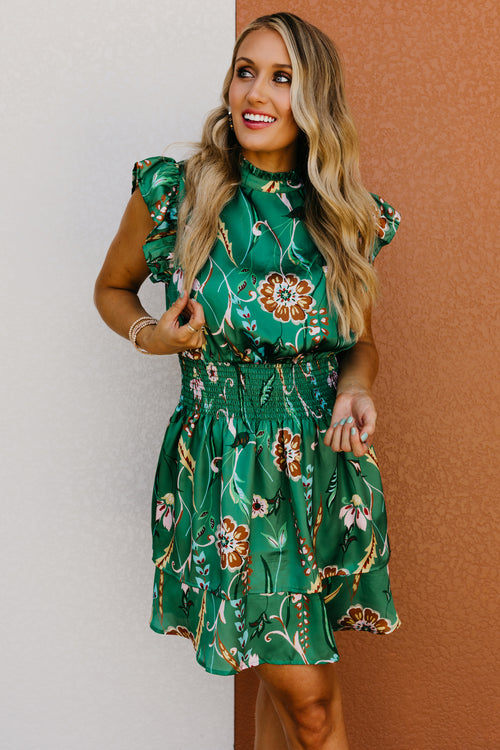 The Amani Floral Smocked Waist Mini Dress