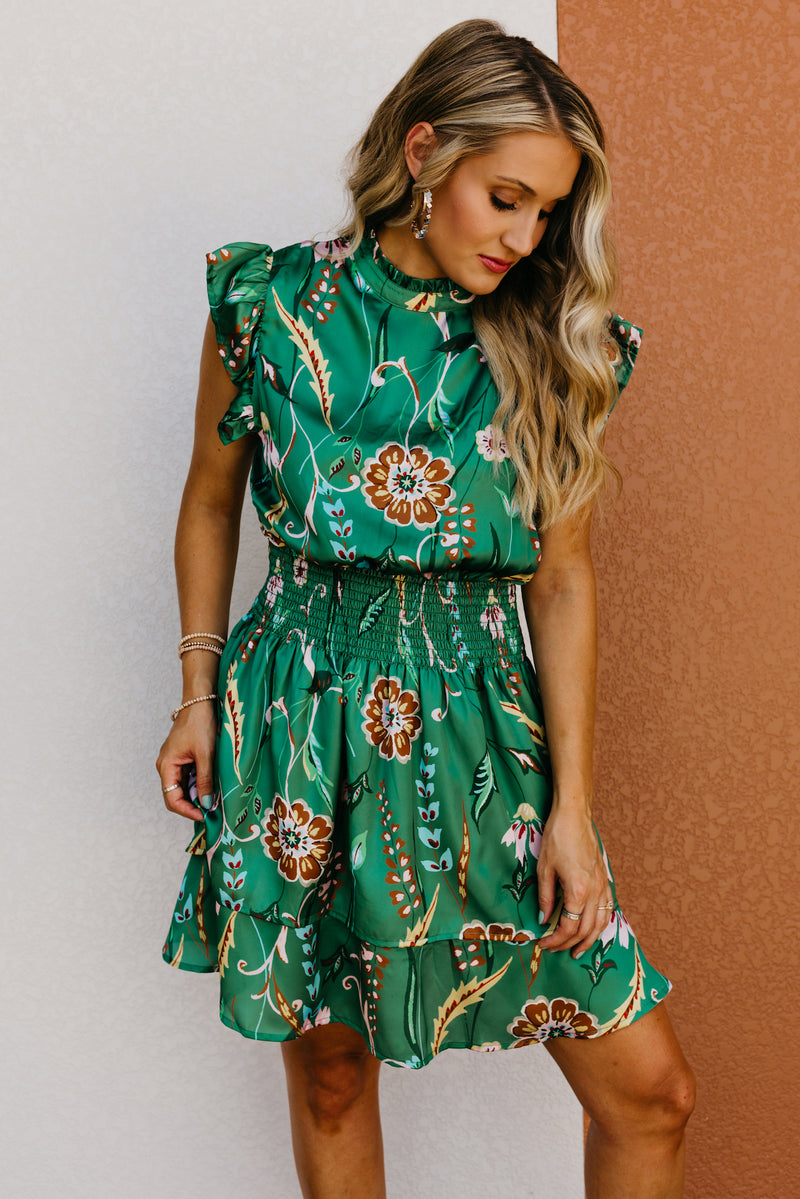 The Amani Floral Smocked Waist Mini Dress