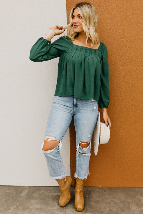 The Antonella Pleated Woven Top