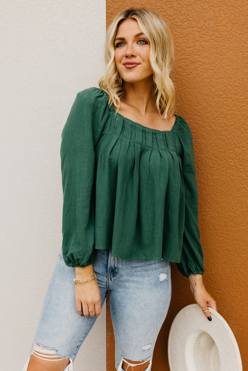 The Antonella Pleated Woven Top