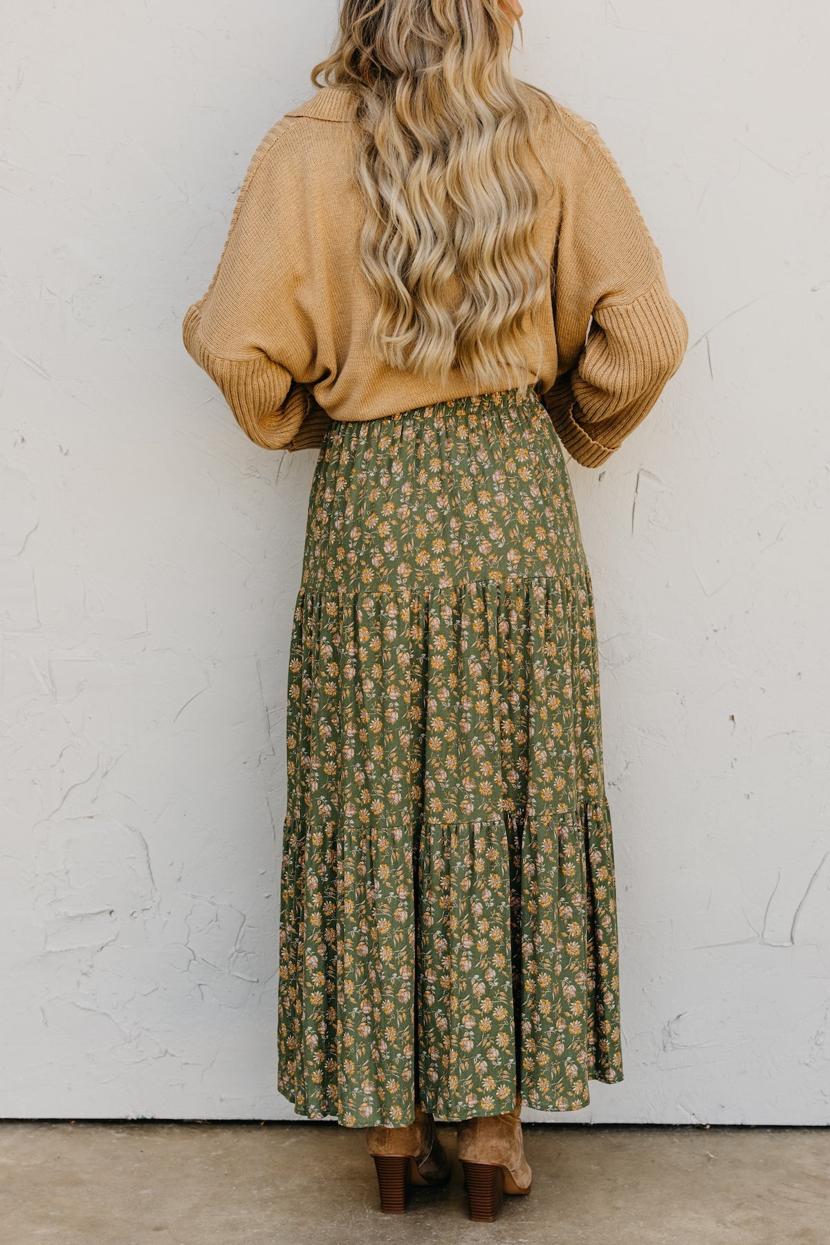 The Desiree Floral Tiered Midi Skirt
