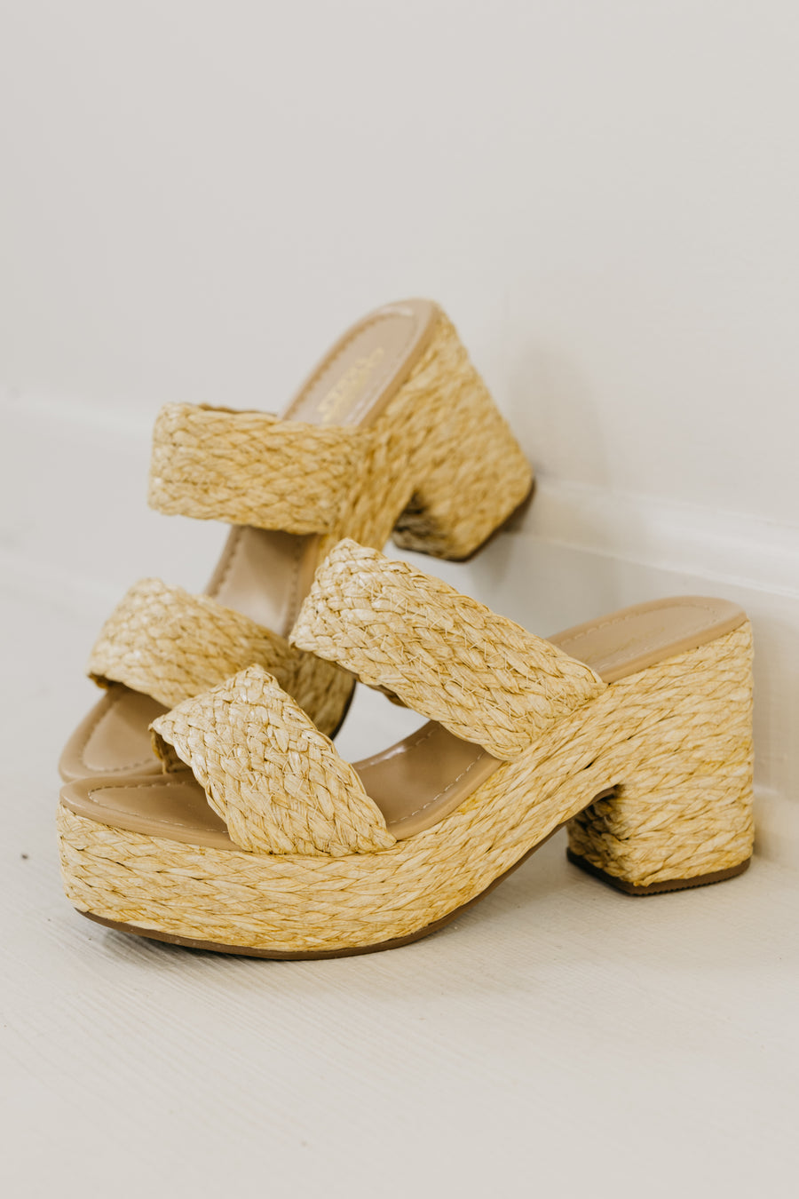 The Botana Rattan Heeled Wedge