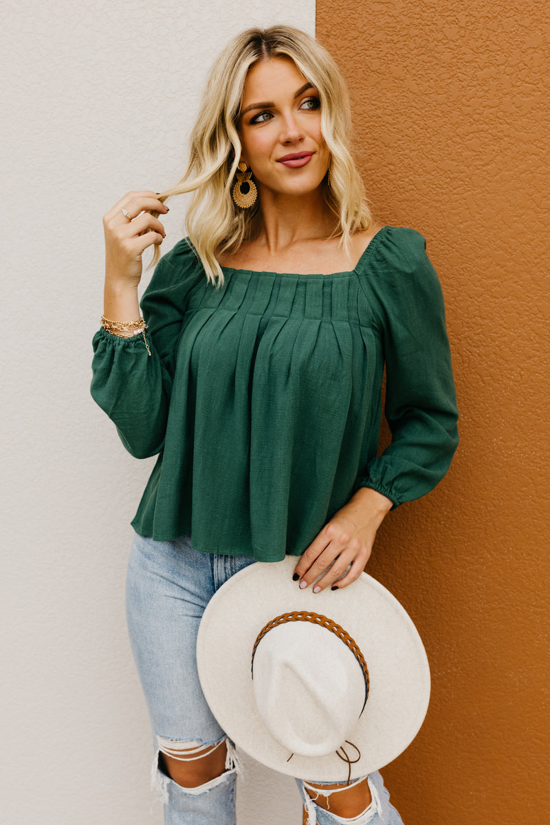 The Antonella Pleated Woven Top
