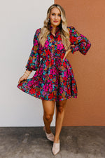 The Mina Floral Tie Waist Mini Dress