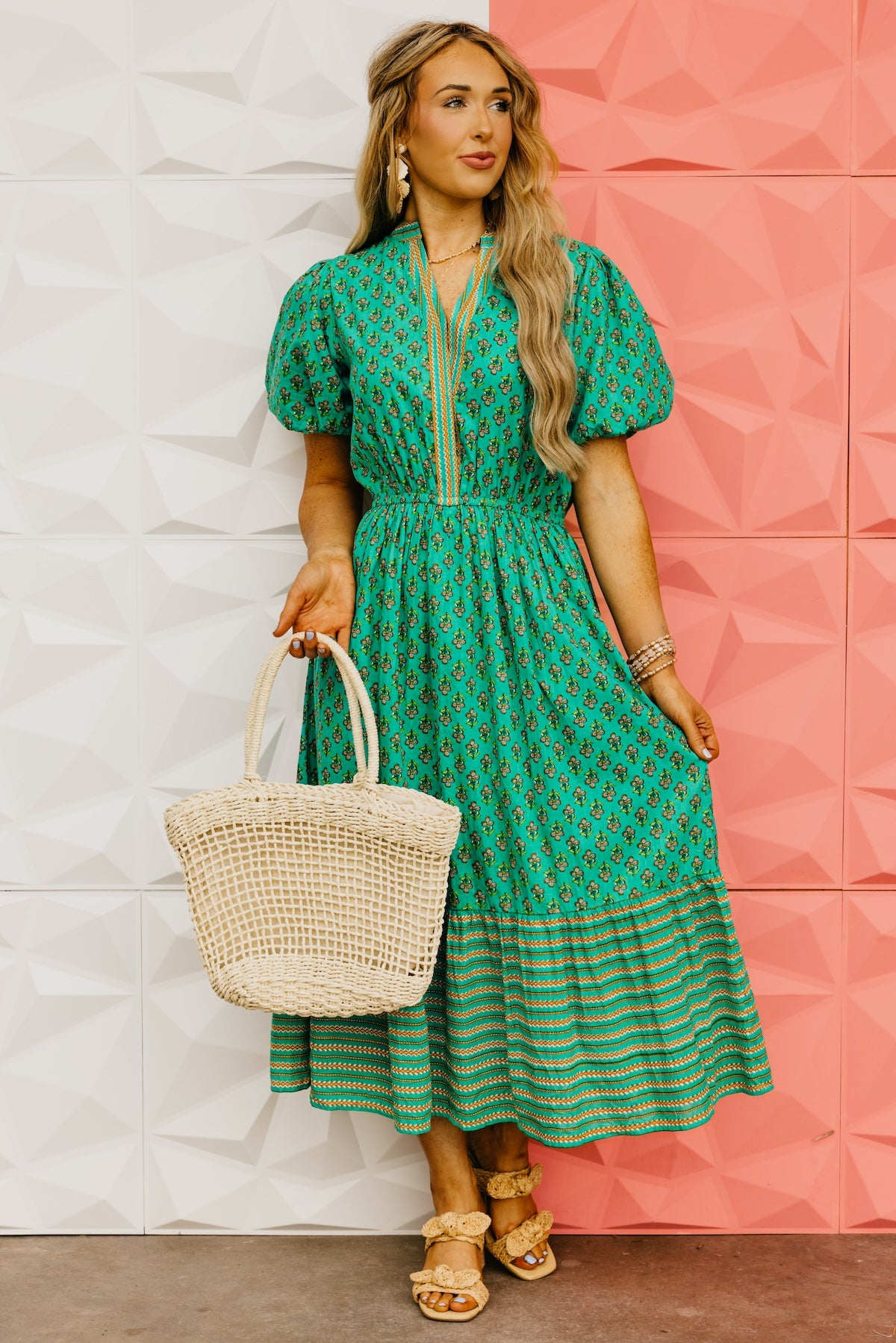 The Dillon Puff Sleeve Floral Maxi Dress