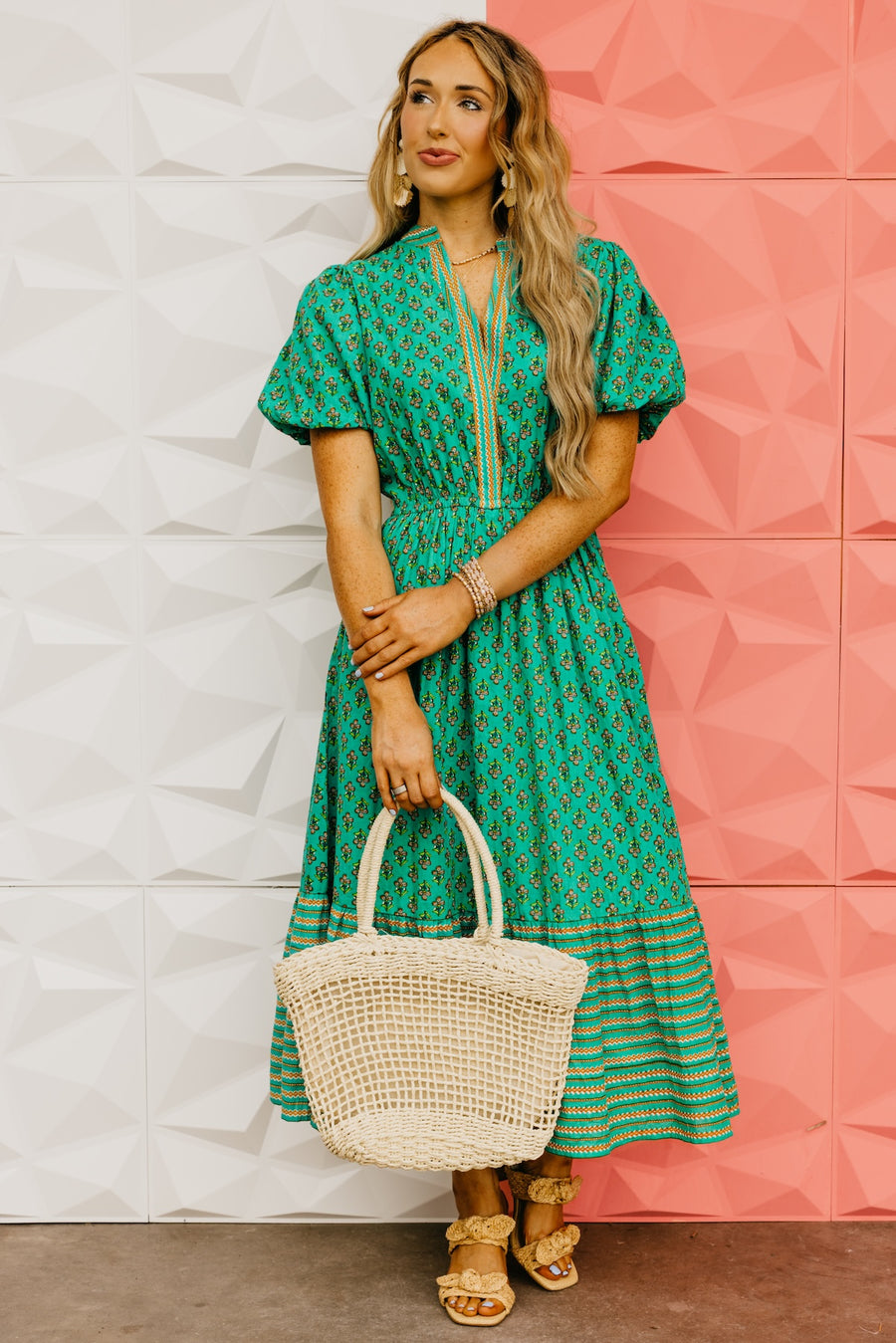 The Dillon Puff Sleeve Floral Maxi Dress