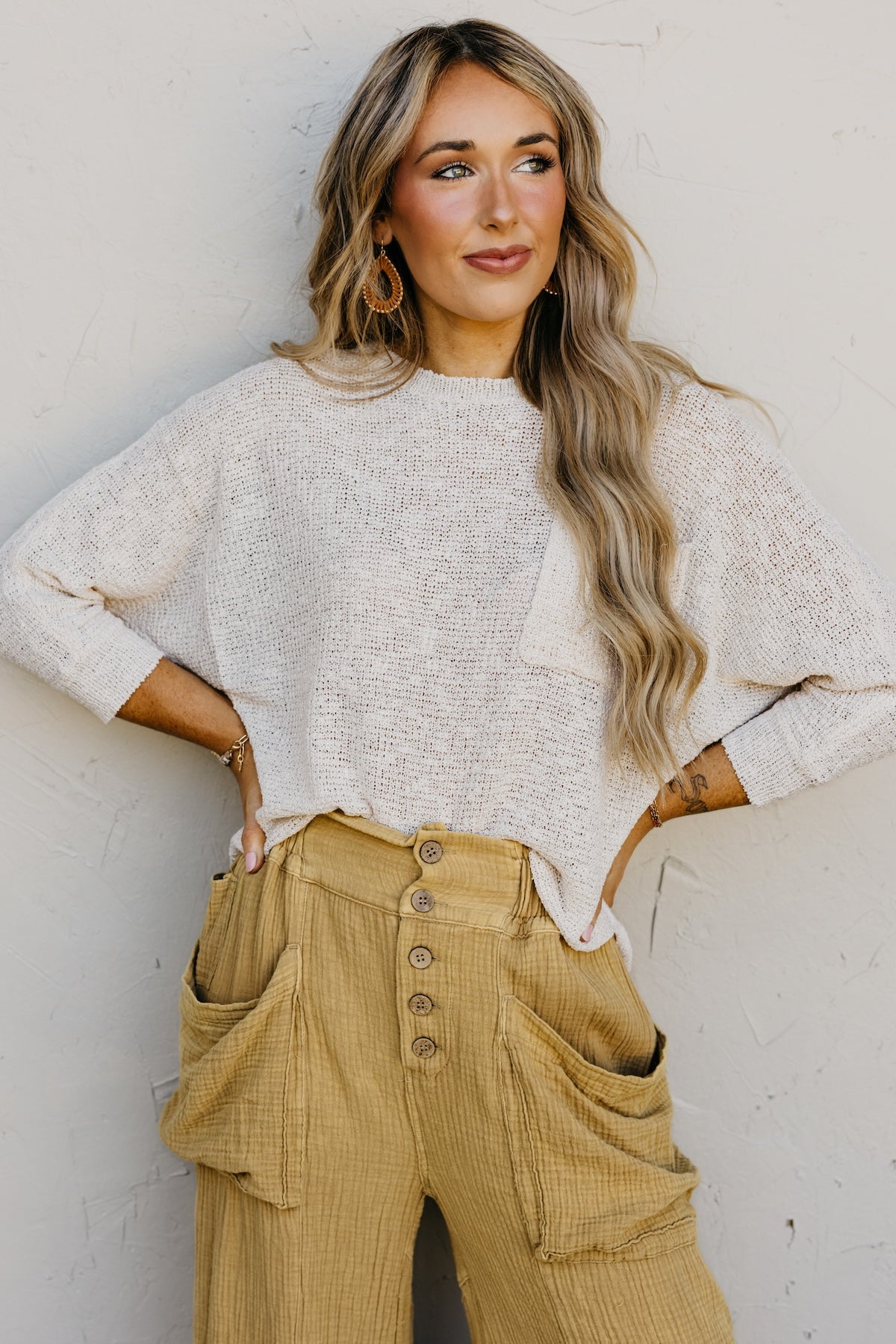 The Norma Dolman Sleeve Pocket Sweater