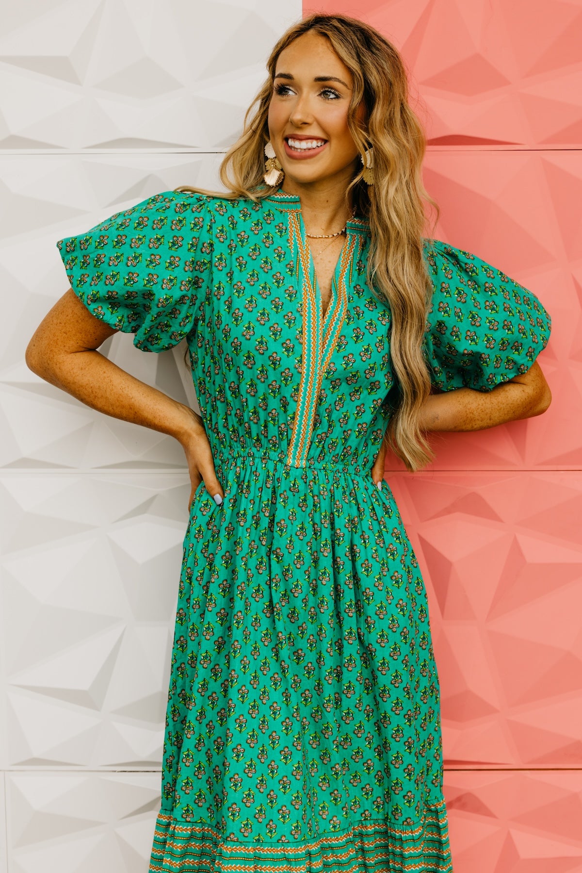 The Dillon Puff Sleeve Floral Maxi Dress