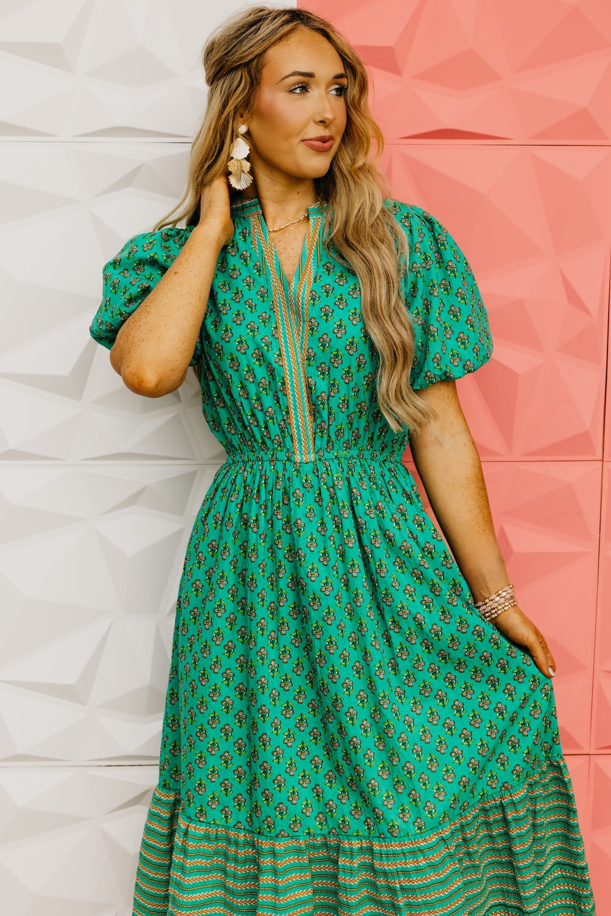 The Dillon Puff Sleeve Floral Maxi Dress