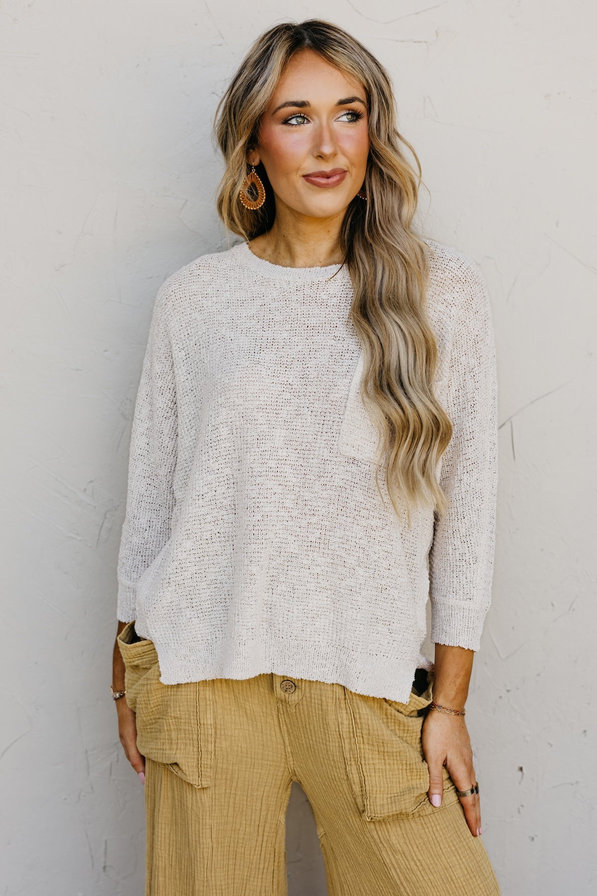 The Norma Dolman Sleeve Pocket Sweater