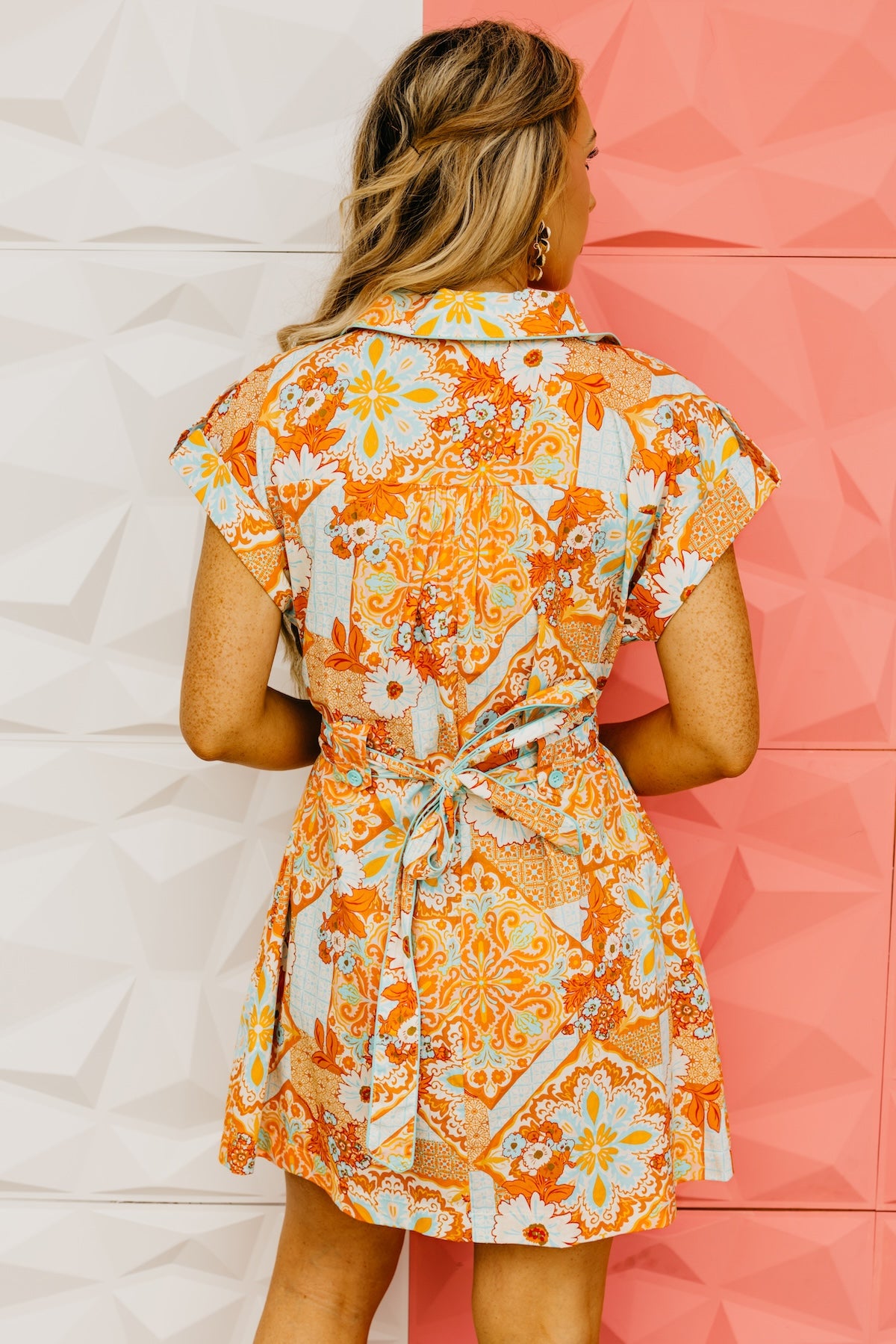 The Nasir Floral Tie Waist Mini Dress