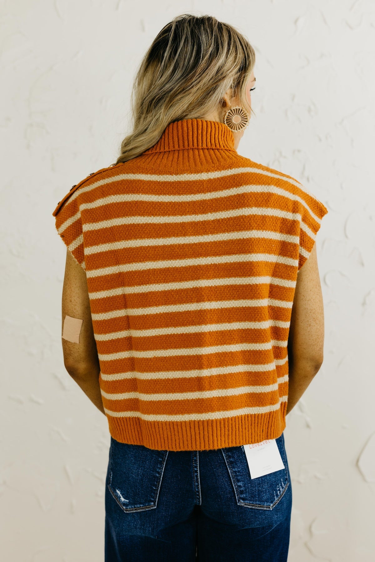 The Celia Turtleneck Striped Vest