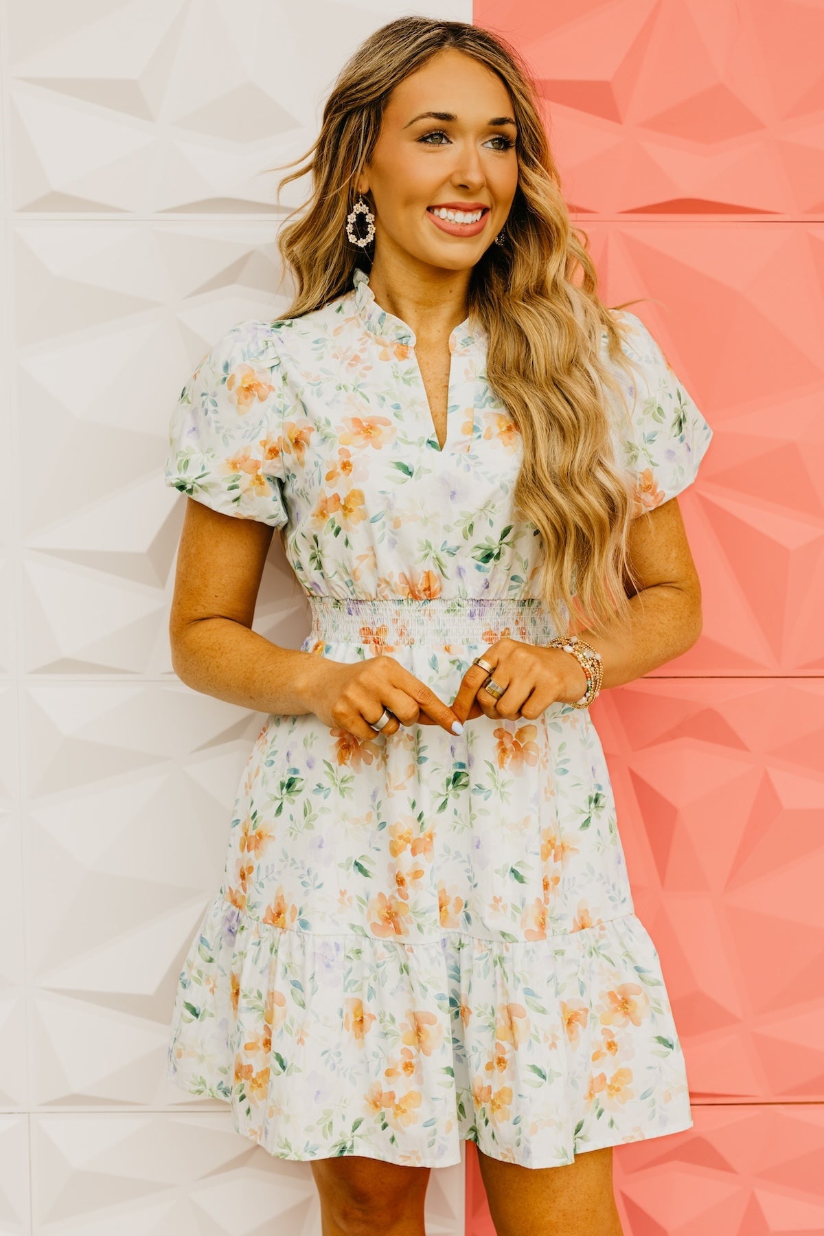 The Royalty Floral Smocked Waist Mini Dress