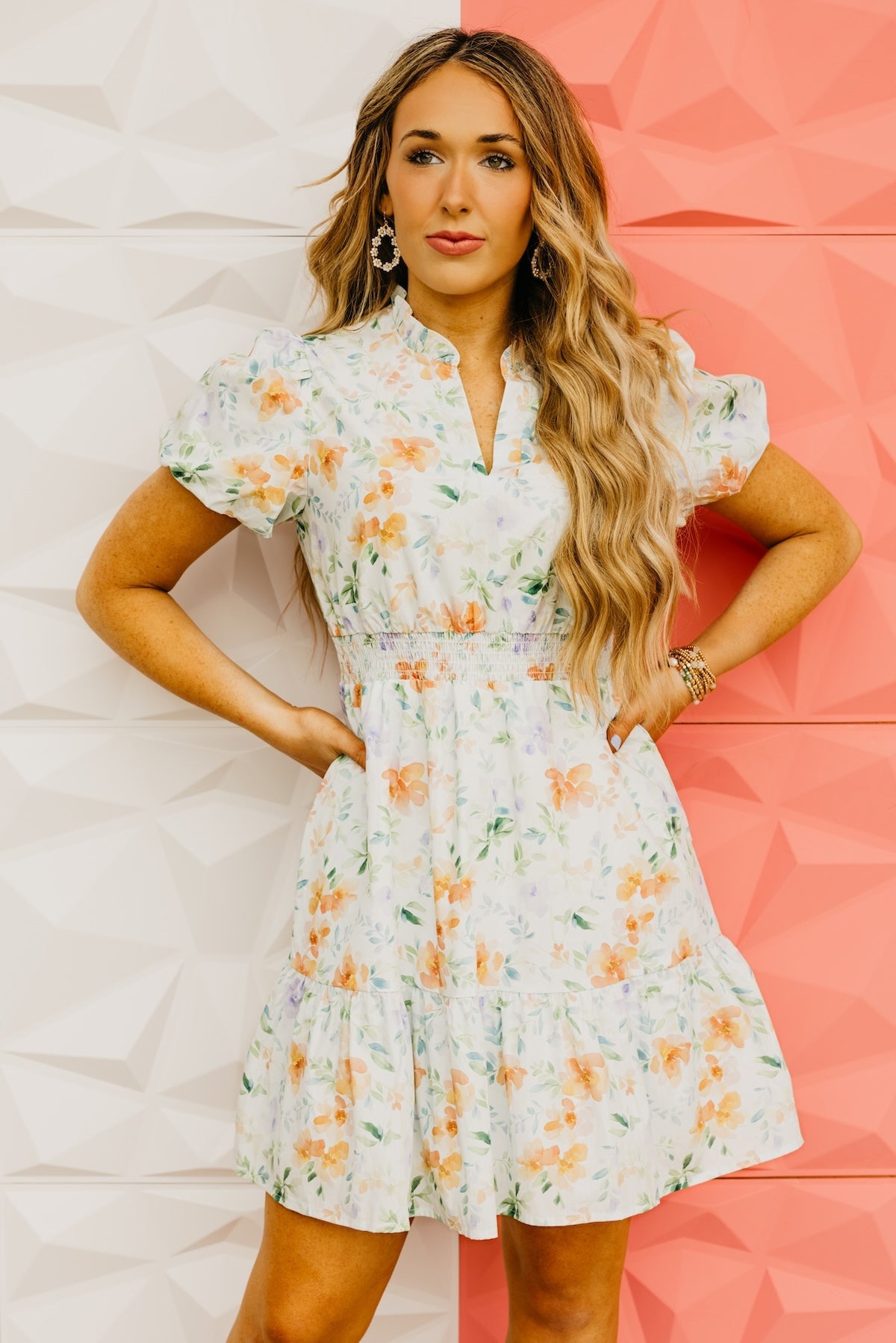 The Royalty Floral Smocked Waist Mini Dress