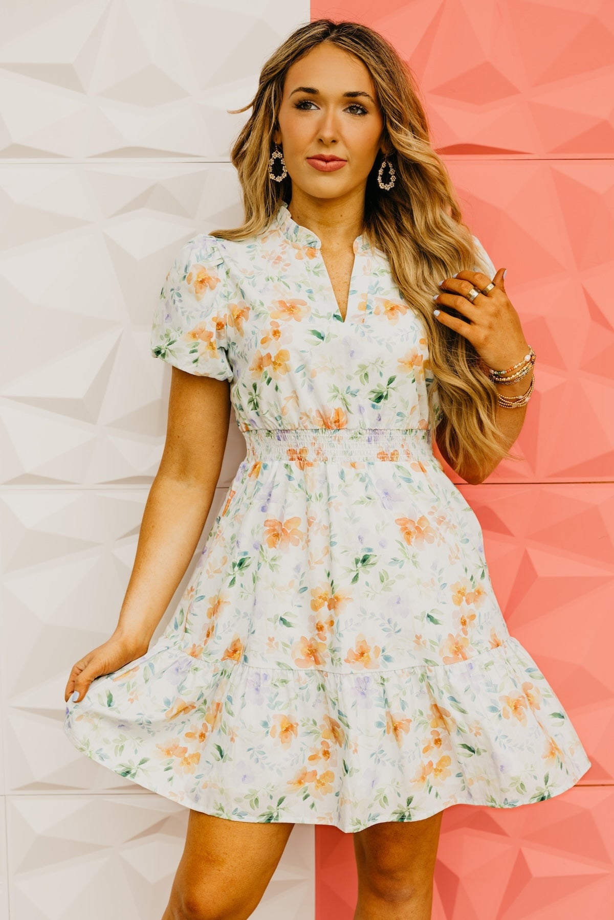 The Royalty Floral Smocked Waist Mini Dress