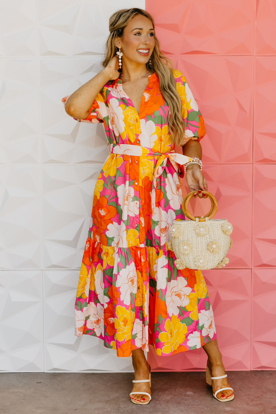 The Lilian Floral Tiered Midi Dress
