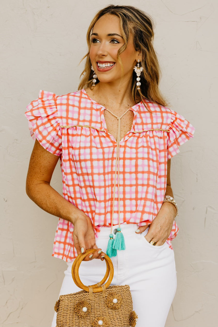 The Asa Pattern Flutter Sleeve Top