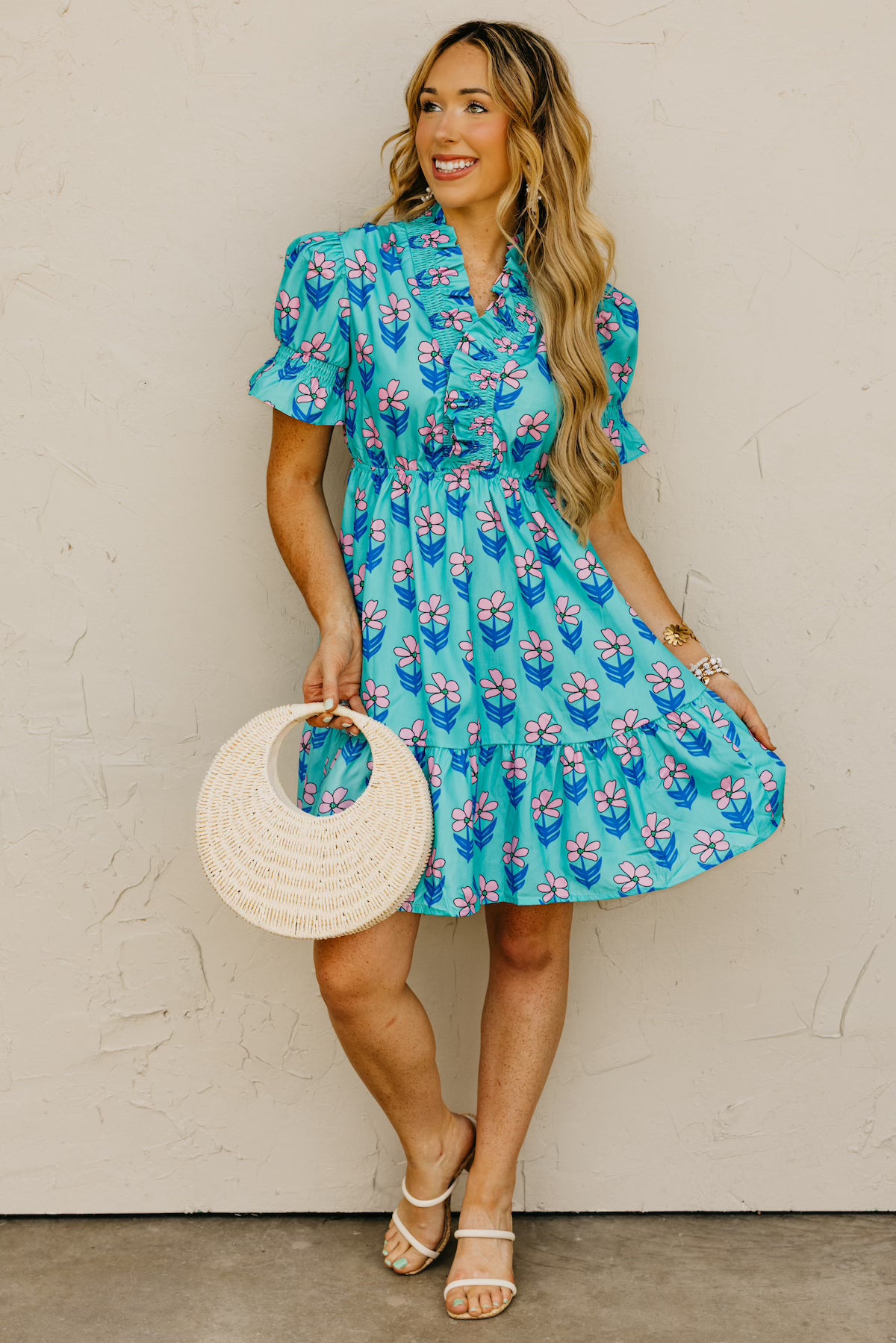 The Jemma Floral Shirred Mini Dress