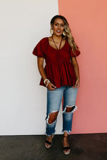 The Leland Shirred Neck Tie Top - FINAL SALE