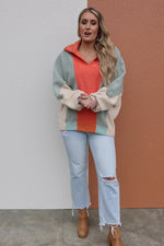 The Adrienne Color Block Fleece Pullover