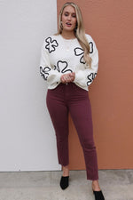 The Cedric Floral Outline Sweater