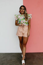 The Julio Floral Ruffle Neck Blouse