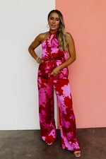 The Savanna Floral Halter Jumpsuit