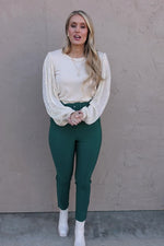 The Reina Sequin Balloon Sleeve Top
