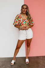 The Marcelo Puff Sleeve Floral Blouse