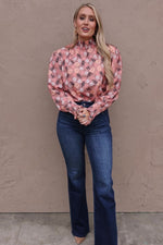 The Elliot Floral Mock Neck Blouse