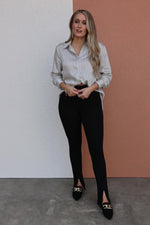 The Yareli Zippered Ankle Ponte Knit Pants