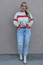 The Amari Striped Crew Neck Sweater