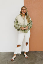 The Alena Mixed Media Floral Button Down Shirt