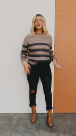 The Myah Stripe Mock Neck Sweater