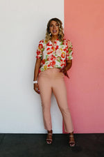 The Kailua Floral Half Button Blouse - FINAL SALE