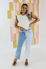 The Everleigh Ruffle Sleeve Sweater Top - FINAL SALE